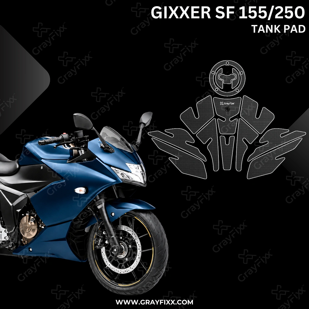 Gixxer SF Full Tank Pad with Knee Pad | Full Tank Pad Compatible with Gixxer SF, Premium Finish, Waterproof, Pack of 1